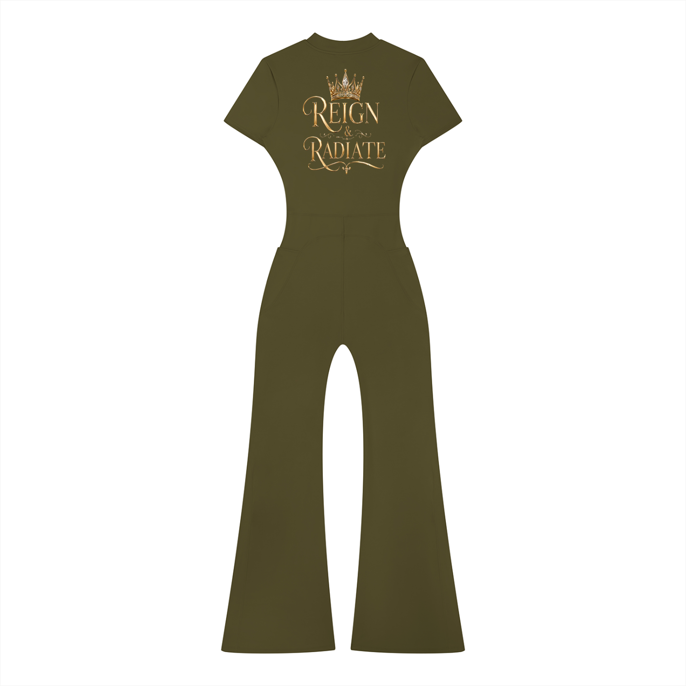 Women’s Tight Flared Leg Quarter-Zip Jumpsuit