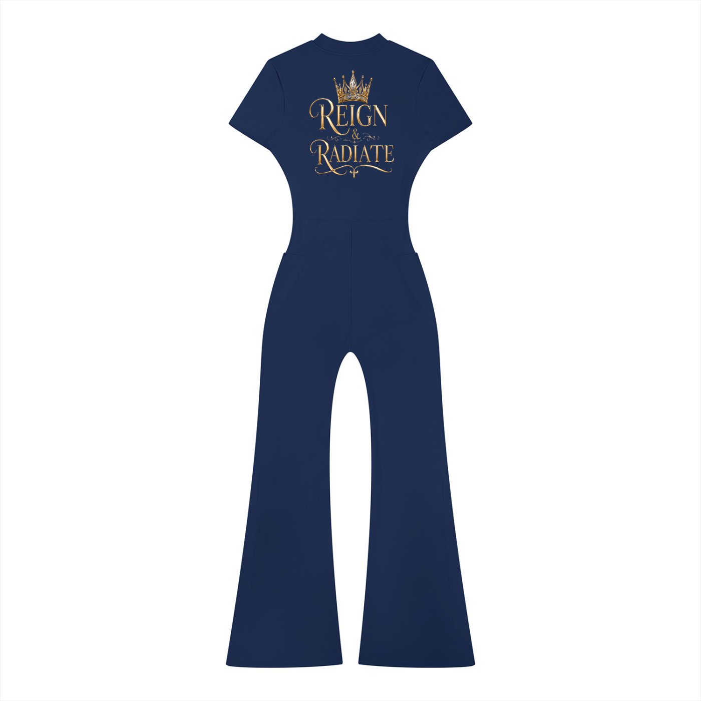 Women’s Tight Flared Leg Quarter-Zip Jumpsuit
